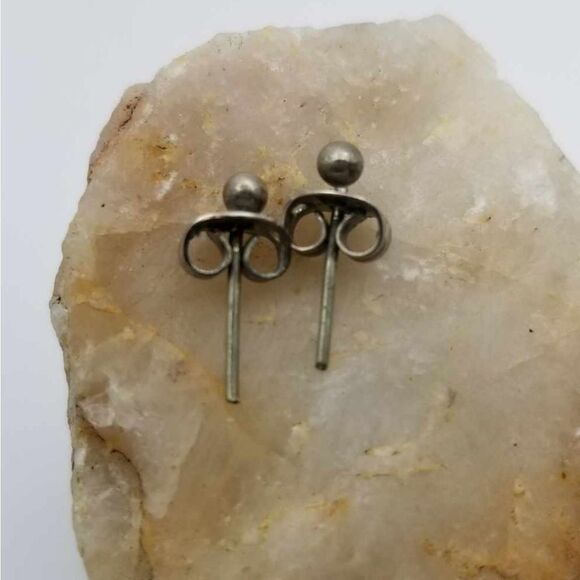 Sterling silver dot earrings - Picture 2 of 2